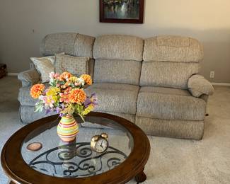 Coffee table, recliner couch