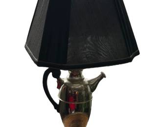 Decorative Vintage Coffee Pot Table Lamp with Black Shade