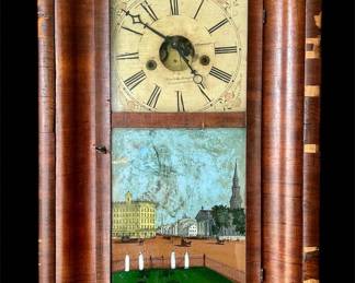 Antique J.C. Brown Forestville 8 Day Ogee Shelf Clock