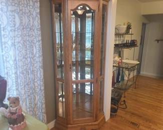 oak curio cabinet