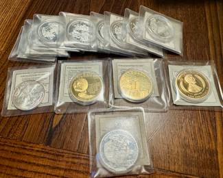 Collection of American mint coins with COA