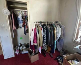 Vintage clothes, roller and ice skates