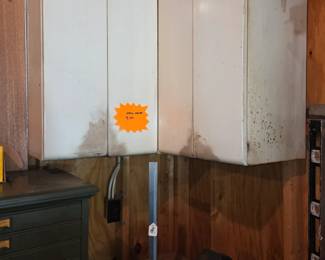 vintage metal corner upper cabinets