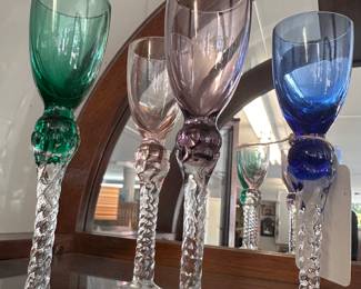 Midcentury Cordial Glasses, Vintage Barware 