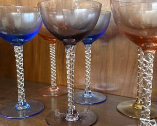 Blefeld Glass Style, Cocktail Glasses, Vintage Barware Midcentury Vintage.