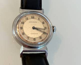 Vintage 1940s WWII Movado Watch. Good Working Condition.