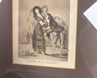 Period Francisco Goya Etching
