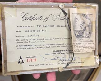 Callot Certificate