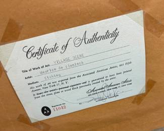 Vlaminck Certificate