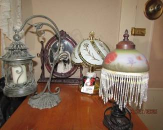 assortment of lamps and frame