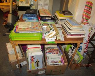 craft items, sketch books