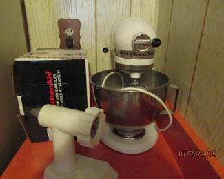 Kitchen Aid mixer and accessories
