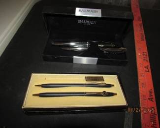 ball point pens and ruler
