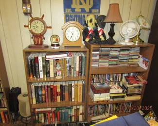 books, DVD's, clocks