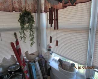wooden chimes, flags, window film, blinds