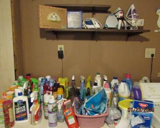 cleaning supplies, irons