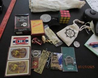 playing cards and keychains