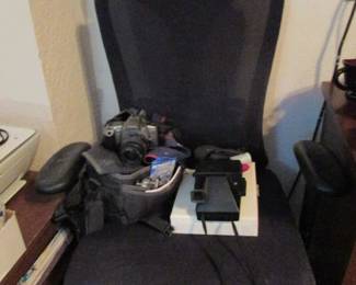 office chair and cameras