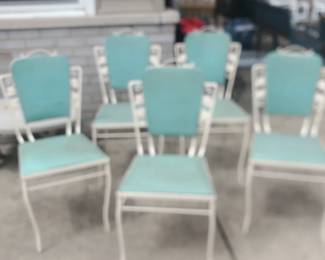 5 OLD WRAUGHT IRON CHAIRS