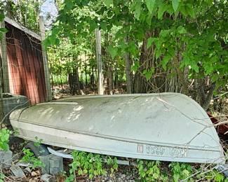 Aluminum v bottom boat with trailer.