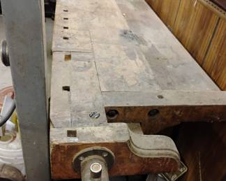 2 antique carpenters work benches