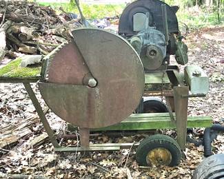Saw powered by a Volkswagen motor