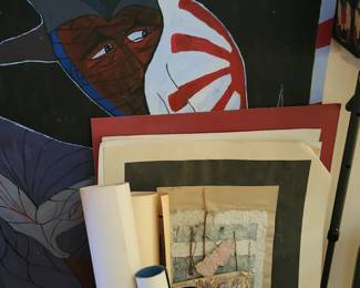 Various artworks, beginner to novice. Vintage prints and lithos.