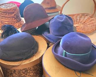 Vintage Church Hat, Mod Velvet Hat, Bucket Hats, Wide Brim Hats.