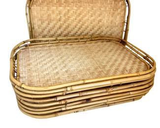 Vtg bamboo trays