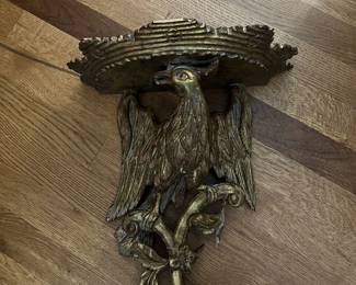 Pair Italian Gilded Eagle Wall Brackets (AS IS chips)