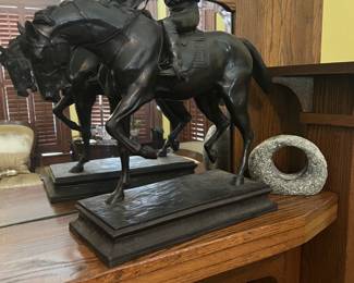 Unsigned Bronze Jockey Statue