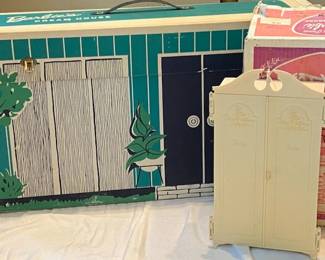 Barbie's First Dreamhouse dated 1962. Vintage Suzy Goose Wardrobe with original box.