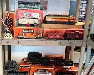 Lionel Operating Accessories and Rolling Stock with original boxes. Engines too!