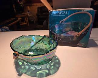  03 Carnival Glass Basket