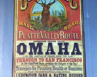 1869 Union Pacific Railroad Grand Opening Advertising Poster Reproduction