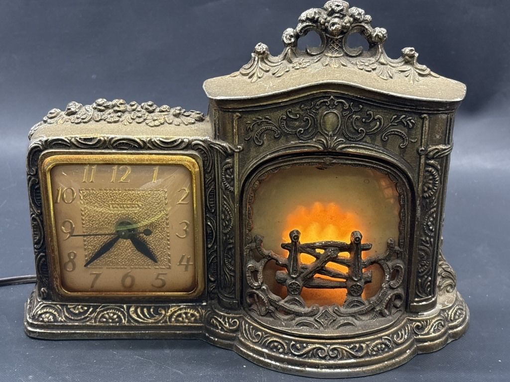 United Clock Co. Electric Fireplace Mantle Clock