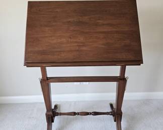 Vtg. Adjustable Drafting Table w/ Brass Claw Feet