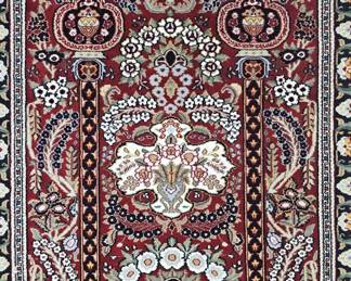 Hand Knotted Red Oriental Area Rug is 36 x 66in