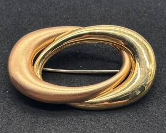 14k Gold Brooch, TW 5g,