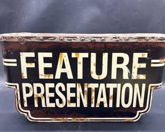 Vintage Feature Presentation Movie Theater Sign