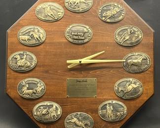 Tony Lama Bicentennial Rodeo Buckles on Wall Clock