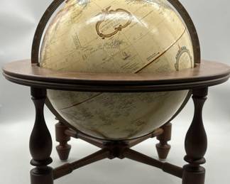 Beige Tabletop Globe in Wooden Stand