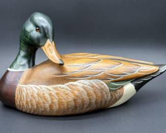 Signed Wooden Duck Decoy by Big Sky Carvers