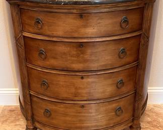 Lexington Solid Wood Bow-Front Chest w/ Marble Top