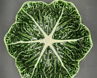 Green Ceramic Cabbage Bowl from Portugal
