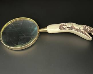 Vintage Bone Handled Magnifying Glass
