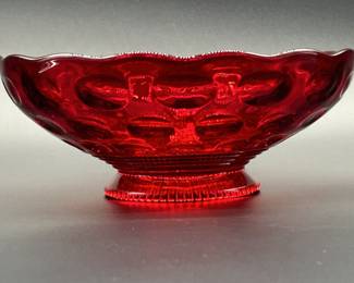 Old English Ruby by Imperial Glass Footed Bowl