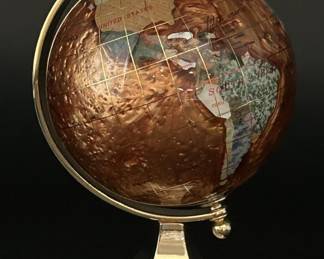 Semi-Precious Gemstone Desktop Globe