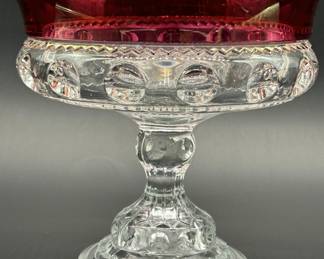 Tiffan Franciscan Kings Crown Ruby Flash Compote
