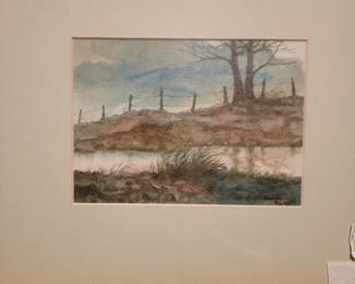 Watercolor signed by Butler Brown.